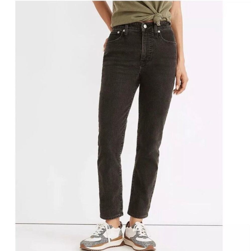 Madewell High Rise Slim Straight Black Jeans